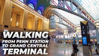 Walking NYC  Penn Station to Times Square amp Grand Central Terminal July 2021 [upl. by Milinda529]