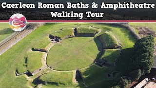 CAERLEON ROMAN BATHS amp AMPHITHEATRE WALES  Walking Tour  Pinned on Places [upl. by Latsyrhk612]