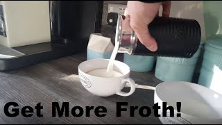 How to Get More Froth from Your Nespresso Coffee Aeroccino  Nespresso tips and help [upl. by Ahselyt640]